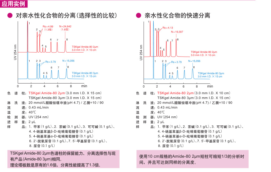 TSKgel Amide-80 2um正相/亲水性色谱柱